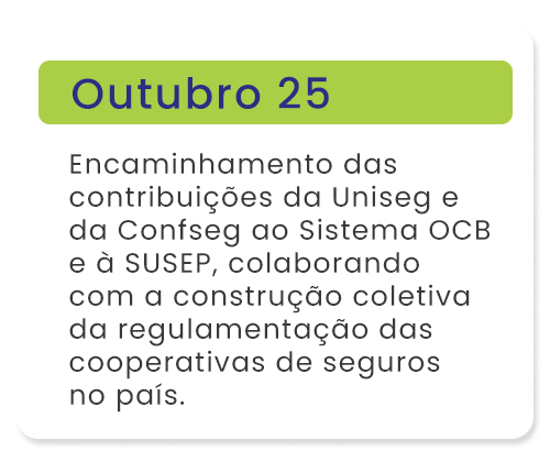 Outubro 25: Encaminhamento das contribuições da Uniseg e Confseg ao Sistema OCB e SUSEP.